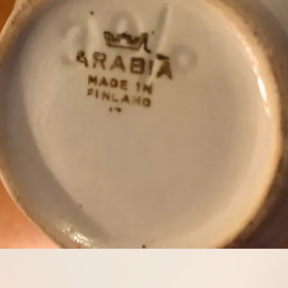 ARABIA Finland Small Pitcher 5” Creamer White W/ Single Blue Flower VTG EXC - Picture 9 of 10